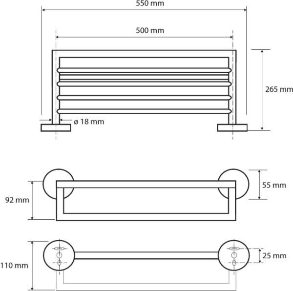 Полка для полотенец Bemeta Dark 104219070