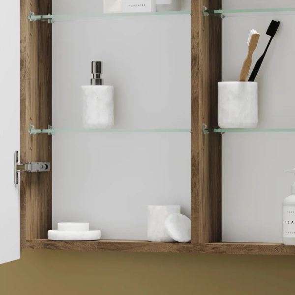 зеркало-шкаф sancos mirror 100 с подсветкой, дуб чарльстон