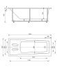 акриловая ванна aquatek либра 170х70 lib170-0000021 без гидромассажа с фронтальной панелью с каркасом (разборный) со слив-переливом (слева)