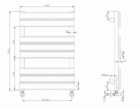 водяной полотенцесушитель boheme venturo 720-cr хром