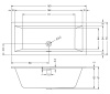 акриловая ванна riho rething cubic 160x70 r b104022005, заполнение через перелив