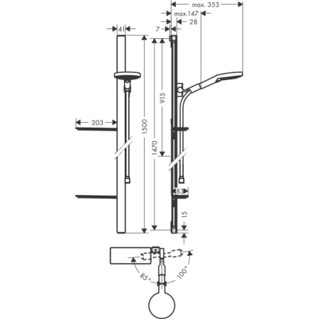 душевой гарнитур hansgrohe raindance select s 120 3jet ecosmart 27647400