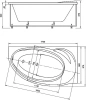 акриловая ванна aquatek бетта 170x97 r bet170-0000100 без гидромассажа с фронтальной панелью с каркасом (разборный) со слив-переливом