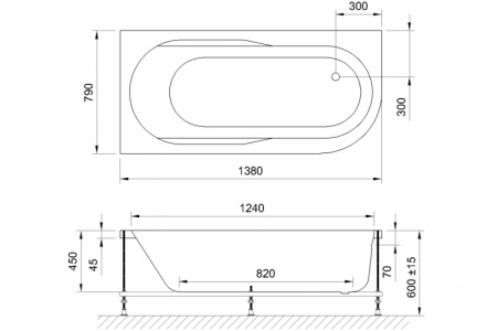 акриловая ванна royal bath azur de luxe 140x80 rb614200dl-l с гидромассажем