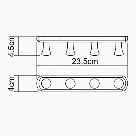 планка на 4 крючка wasserkraft k-1074black цвет черный матовый