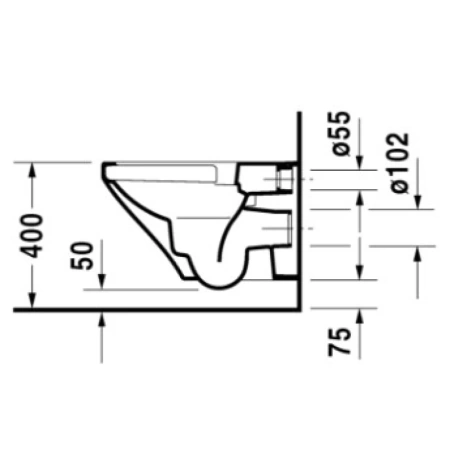 унитаз подвесной безободковый duravit durastyle 2538090000, без сиденья, цвет белый.