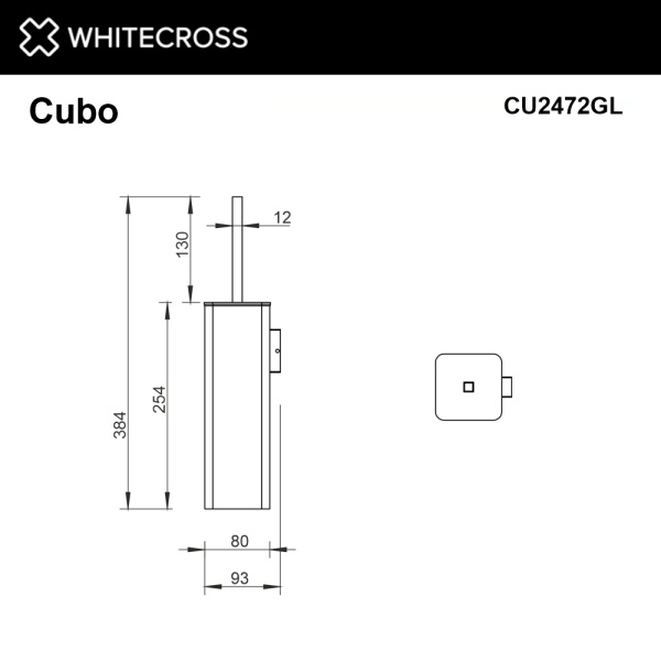Ершик для унитаза Whitecross Cubo CU2472GL настенный, золото