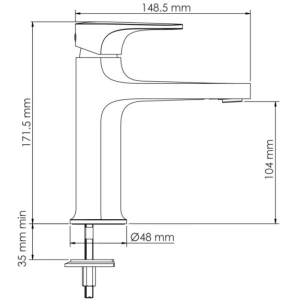 смеситель для раковины wasserkraft neckar 2103, золото