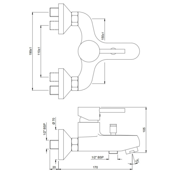 смеситель для ванны jaquar florentine flr-chr-5119