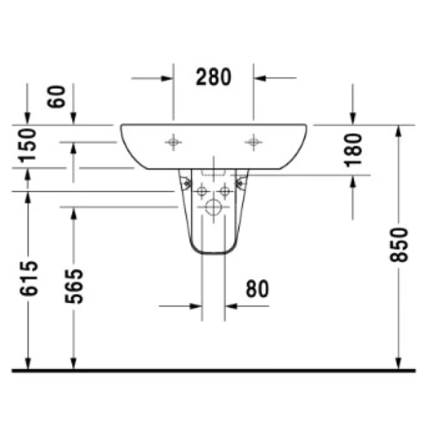 раковина подвесная 65 см duravit d-code 23106500002