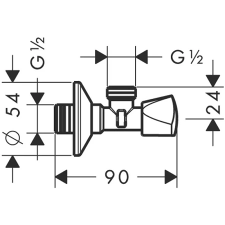 угловой вентиль 1/2"×1/2" axor 51309000