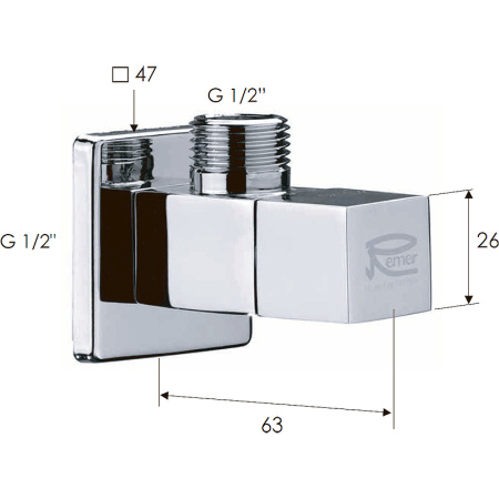 запорный вентиль remer 128s1212 хром