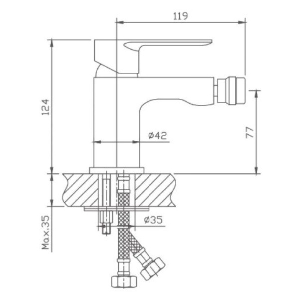 смеситель для биде haiba hb50505 цвет хром