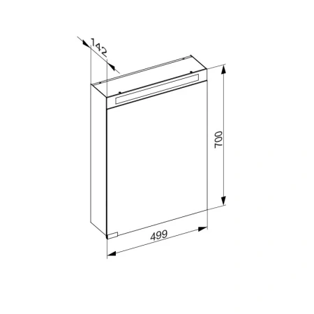 зеркальный шкаф keuco royal e-one 44304171000, 50x70 см, с подсветкой, алюминий серебристый