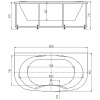 акриловая ванна aquatek мелисса 180х95 mel180-0000011 без гидромассажа с фронтальной и боковыми панелями с каркасом (разборный) со слив-переливом