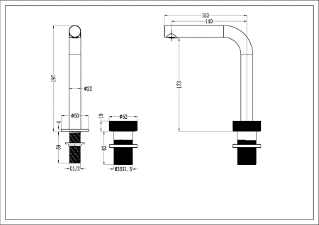 смеситель для раковины boheme tech 158-nb никель