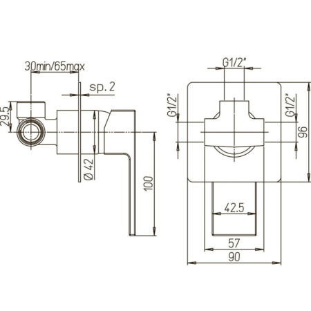 смеситель для душа paini dax-r 84cr690r цвет хром