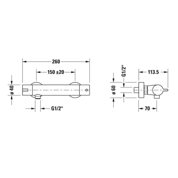 смеситель для душа duravit b.2 b24220000010 термостат