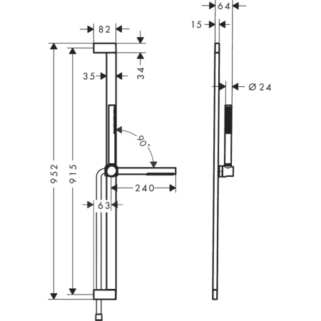 душевой гарнитур hansgrohe pulsify s 1jet ecosmart 24382700