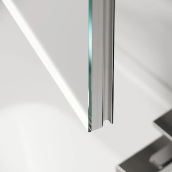 зеркальный шкаф из алюминия для ванной комнаты sancos evoke 900x700х136 мм с led подсветкой sc8090