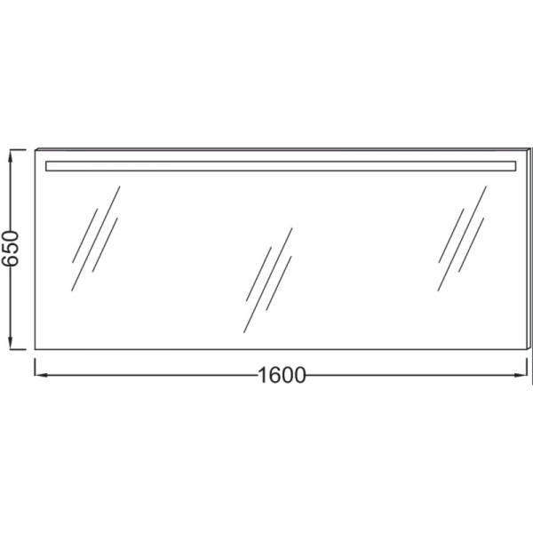 зеркало jacob delafon parallel eb1422-nf 160x65 см, с подсветкой и подогревом с сенсорным выключателем