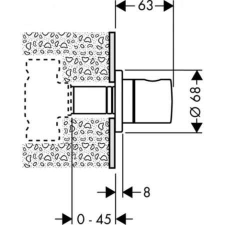 hansgrohe 15972000 запорный вентиль (наружная часть, стиль s)