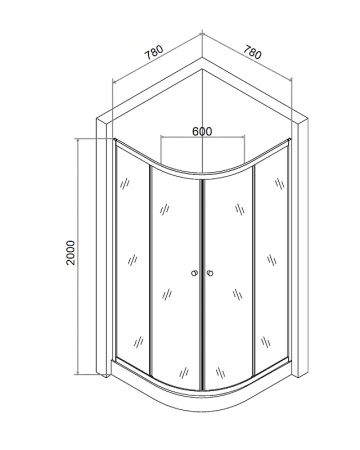 душевой уголок agger a01-080tcr 80x80 см, профиль хром стекло прозрачное