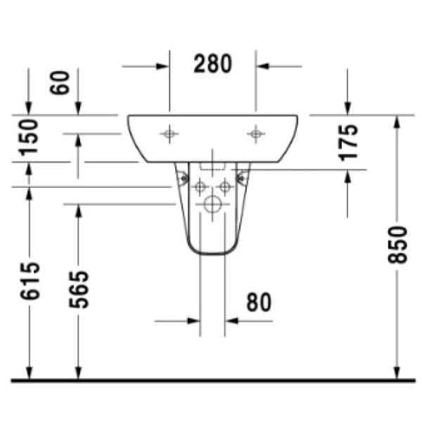 раковина подвесная 55 см duravit d-code 23105500002