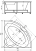 акриловая ванна aquatek поларис-1 140х140 pol1-0000030 без гидромассажа с фронтальной панелью с каркасом (вклеенный) со слив-переливом