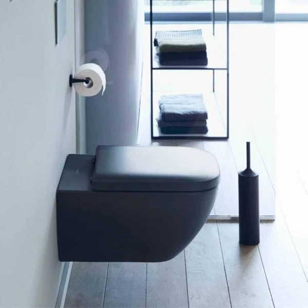 унитаз подвесной duravit happy d.2 2222098900 без сиденья, цвет антрацит матовый.