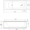 акриловая ванна 160x70 cezares eco eco-160-70-41-w37