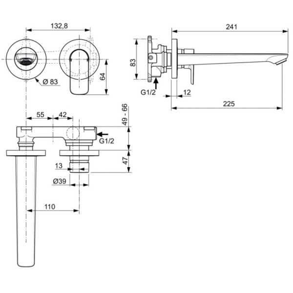 смеситель для раковины ideal standard connect air a7009aa