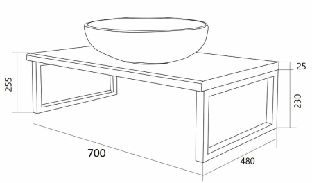 столешница под раковину 1marka grunge loft 70 ц0000015934 бетон светлый