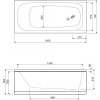 акриловая ванна 150x70 cezares eco eco-150-70-41-w37