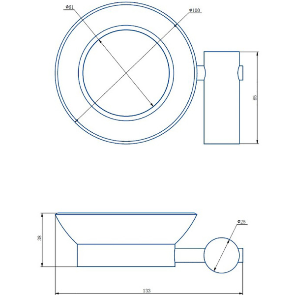 Мыльница Haiba HB8402-7 цвет черный матовая