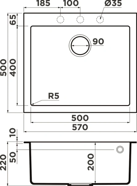 мойка кухонная omoikiri bosen 57a-wh белая