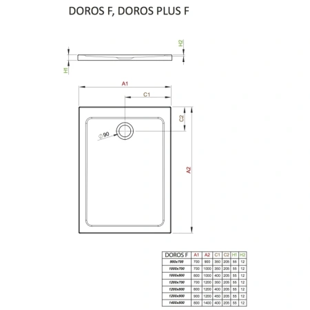 акриловый поддон 120x80 см radaway doros f sdrf1280-01