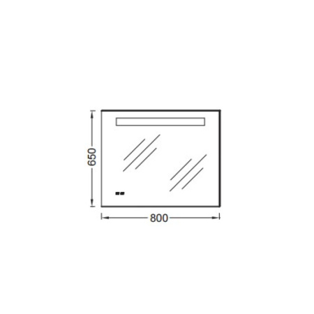 Зеркало Jacob Delafon Replay EB1160-NF 80x65 см с подсветкой с часами, подогревом и ИК-выключателем