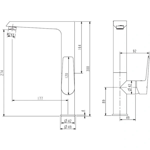 смеситель для кухни esko new york ny 519 хром