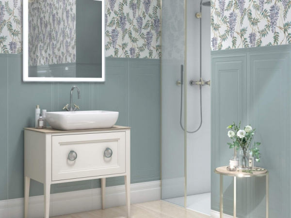 Керамическая плитка Kerama Marazzi Монфорте ментоловый панель обрезной 14006R настенная 40х120 см