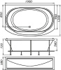 акриловая ванна marka one sirakusa 190х120, 01син1912 без гидромассажа