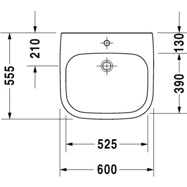 раковина подвесная duravit d-code 23136000002