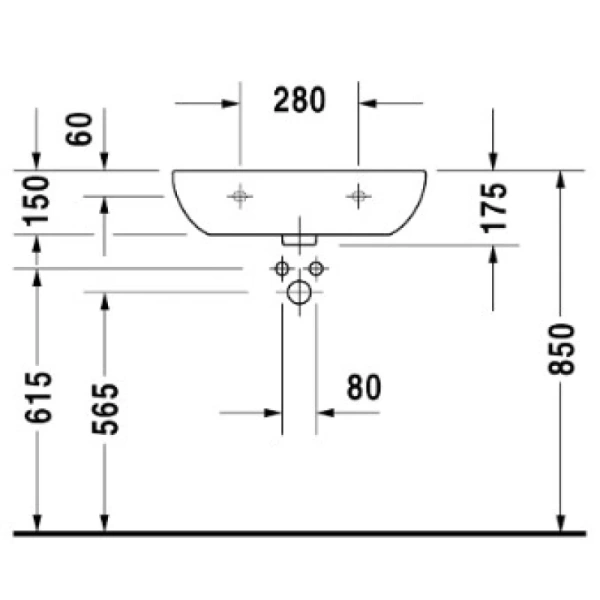 раковина подвесная duravit d-code 23116000002