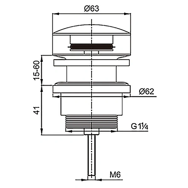 донный клапан azario az-105-br для раковины, универсальный, бронза