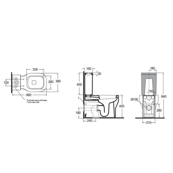 бачок для унитаза azzurra glaze glz400/mbl bi, белый