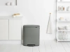 мусорное ведро brabantia bo pedal bin 211348 60 л, серое