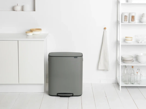 Мусорное ведро Brabantia Bo Pedal Bin 211348 60 л, серое