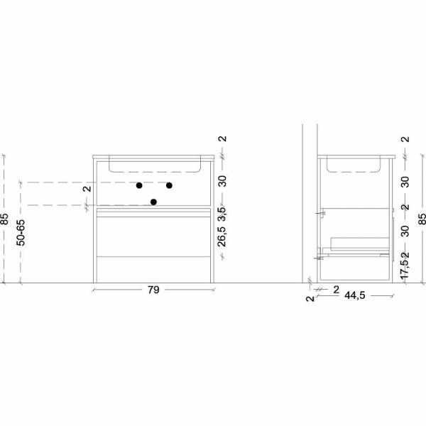 консоль под раковину boheme armadi art loft 80 893-080 цвет черный