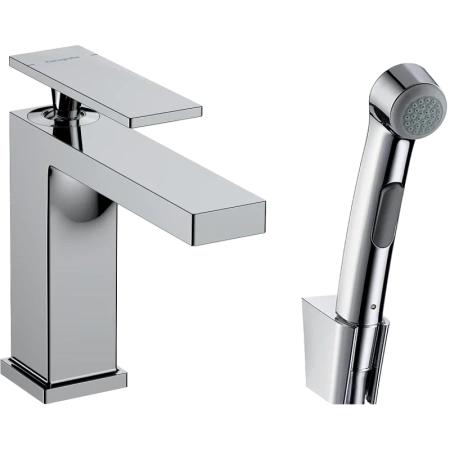 Смеситель для раковины Hansgrohe Tecturis E 73210000 с гигиеническим душем, донным клапаном, хром