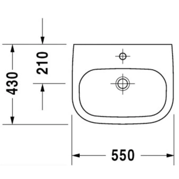 раковина подвесная 55 см duravit d-code 23105500002